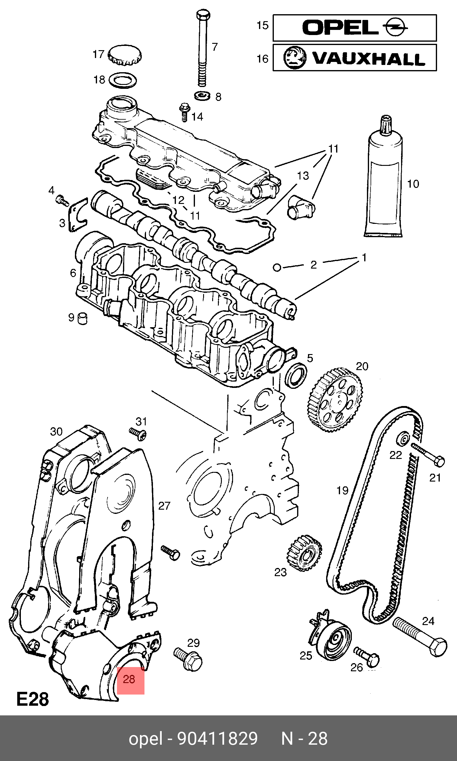 90411829 GENERAL MOTORS Кожух ремня ГРМ (нижний) / OPEL Astra F, Corsa A/B,Vectra A/B 1.4NV, C1.4NZ, X1.4NZ, 1.6NZR, C1.6NZ, X1.6SZ, X1.6SZR