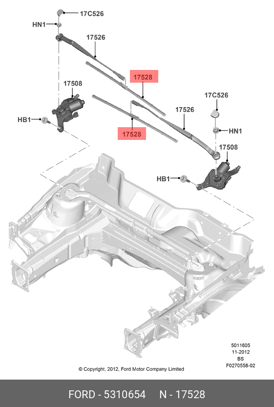 5310654 FORD Щетка стеклоочистителя