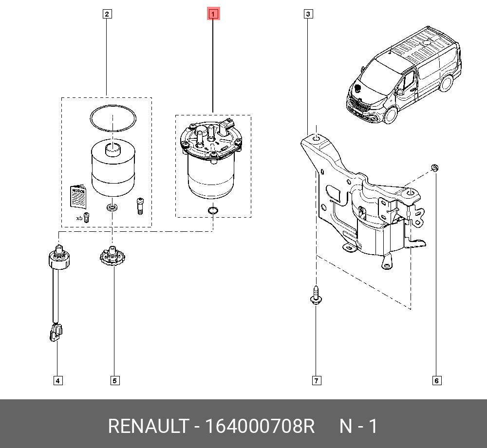 164000708R RENAULT Топливный фильтр