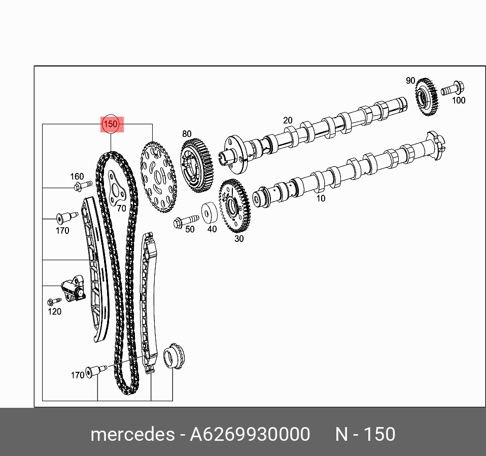 A6269930000 MERCEDES-BENZ ЦЕПЬ СИСТЕМЫ ГРМ