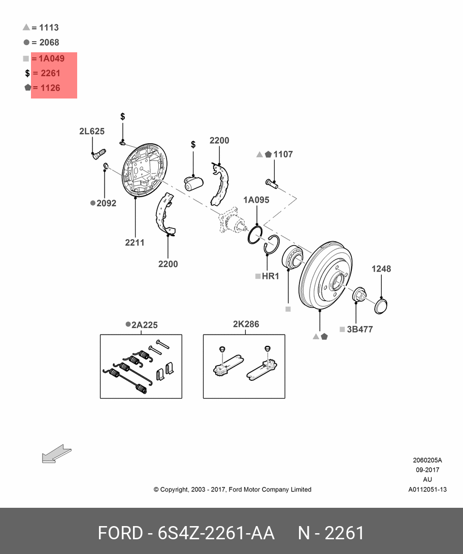 6S4Z2261AA FORD Цилиндр тормозной Foc