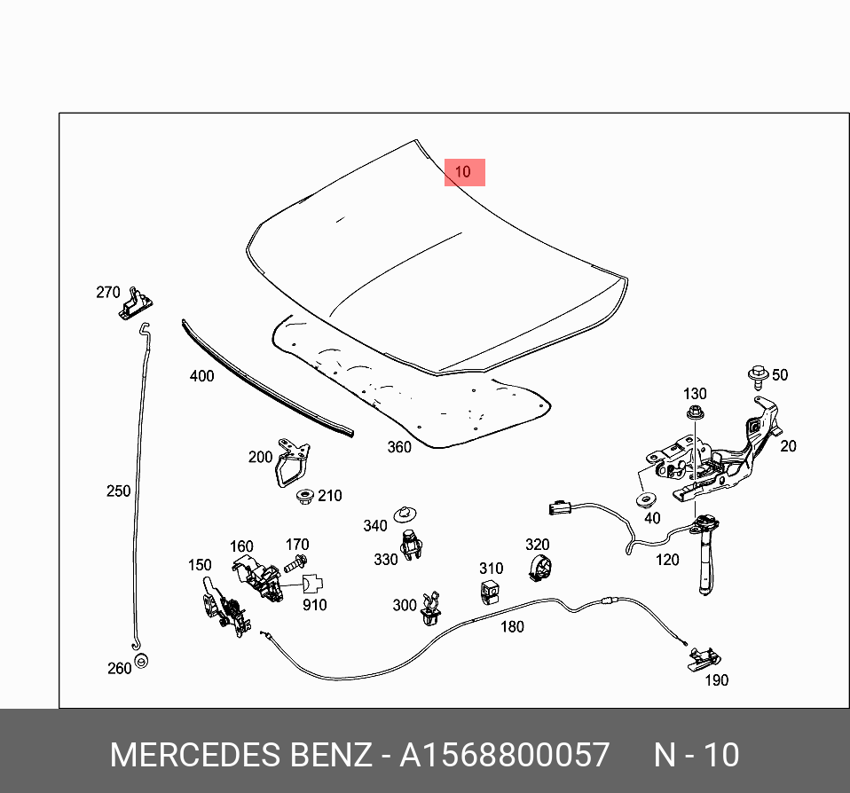 A1568800057 MERCEDES-BENZ КАПОТ
