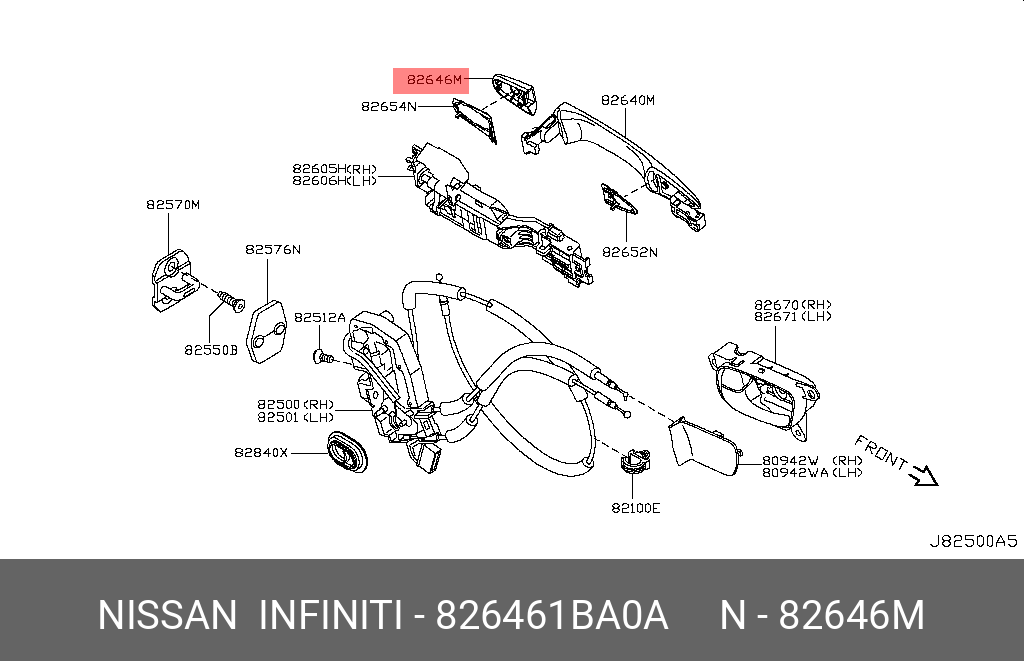 826461BA0A NISSAN РАМКА РУЧКИ ДВЕРИ
