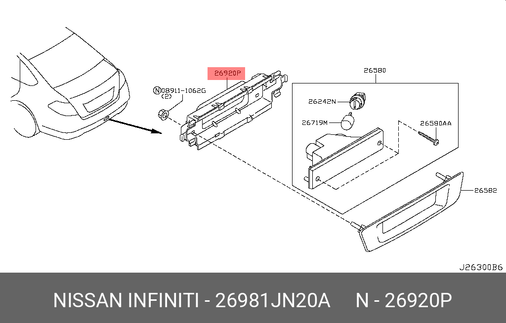 26981JN20A NISSAN КРОНШТЕЙН ФАРЫ