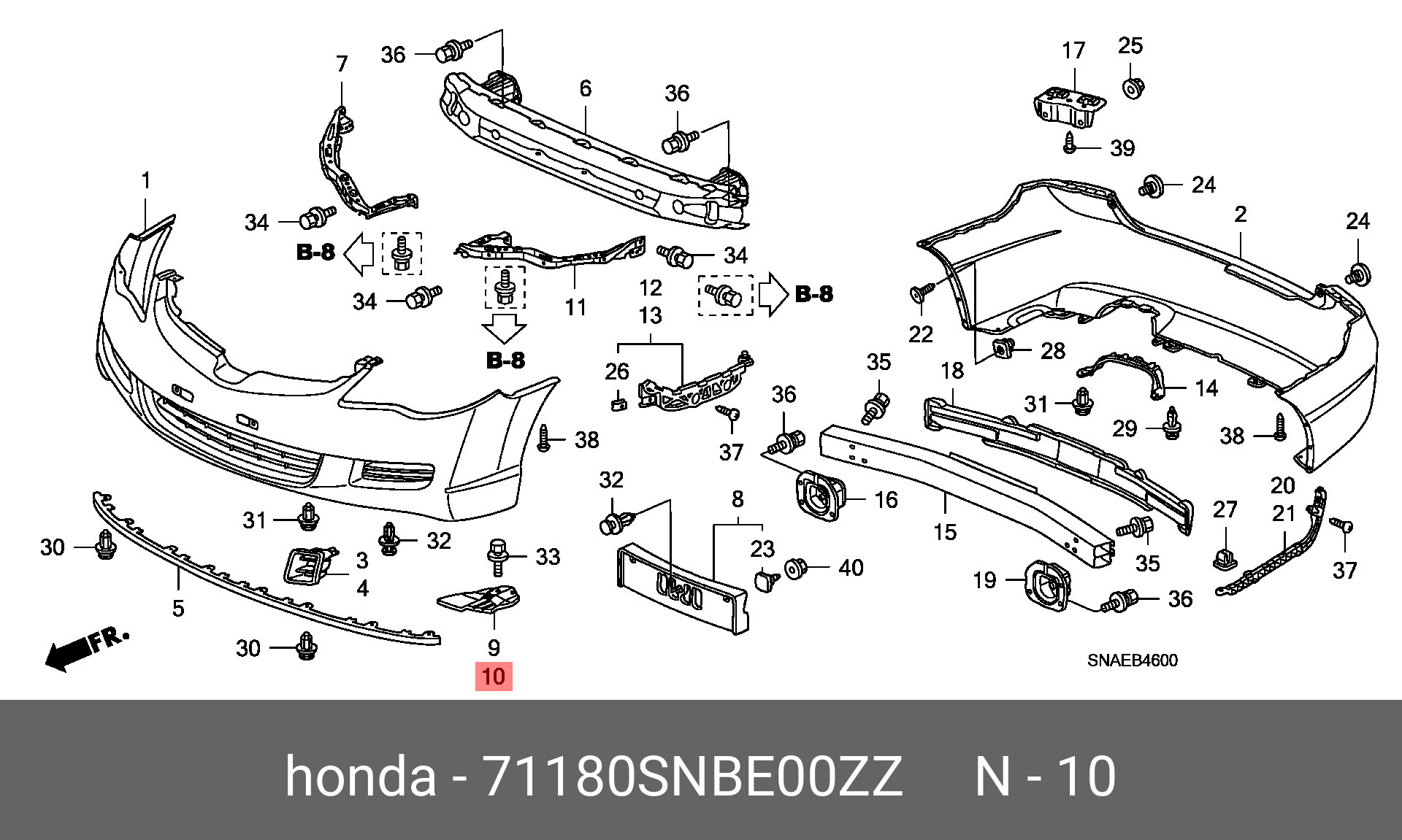 71180SNBE00ZZ HONDA Кронштейн лев