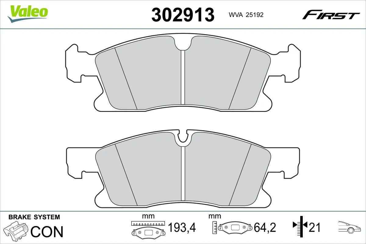302913 VALEO Колодки тормозные дисковые