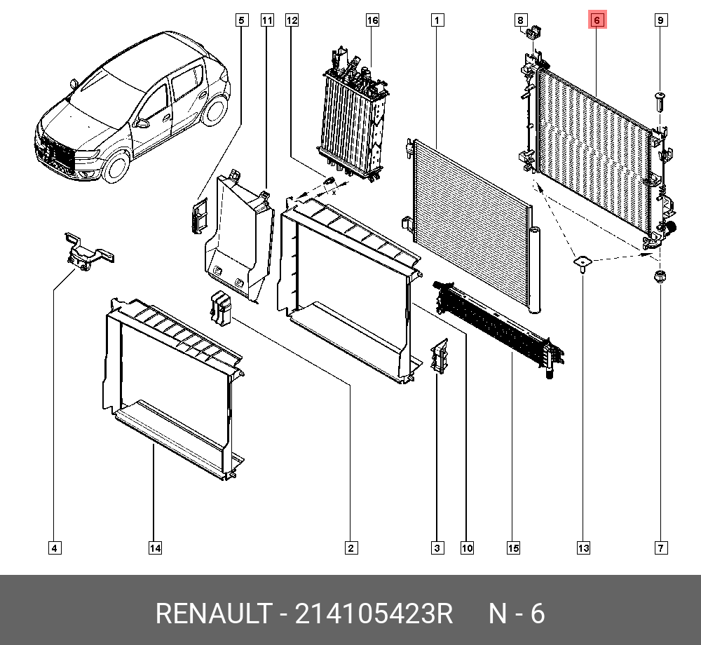214105423R RENAULT Радиатор охлаждения ДВС