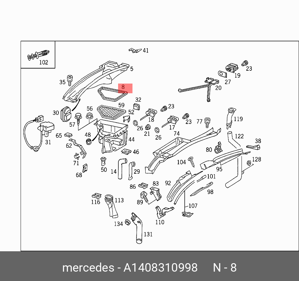 A1408310998 MERCEDES-BENZ SealHVACUnitVLRUB