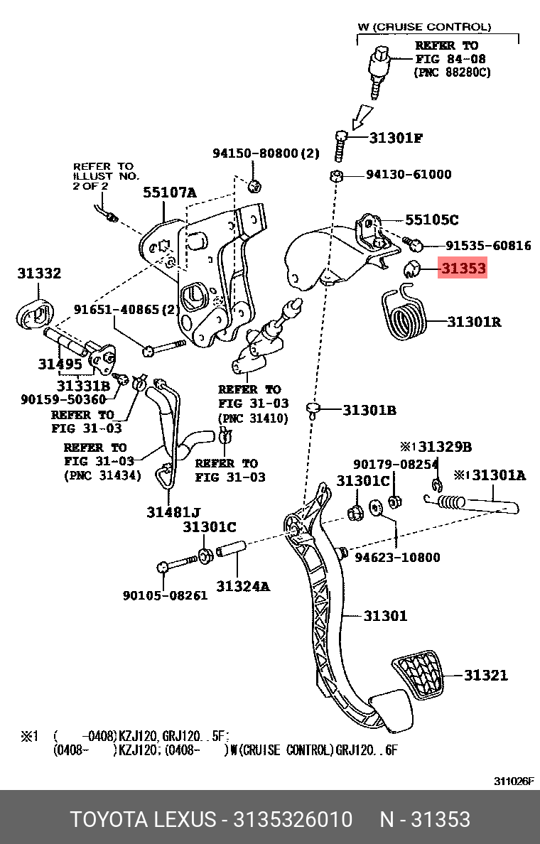 3135326010 TOYOTA КОЛЬЦО СТОПОРНОЕ ПЛАСТИКОВОЕ