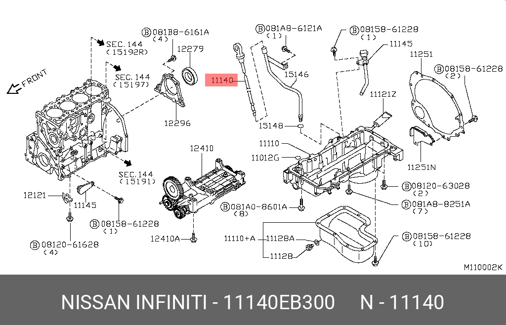 11140EB300 NISSAN ЩУП УРОВНЯ МАСЛА