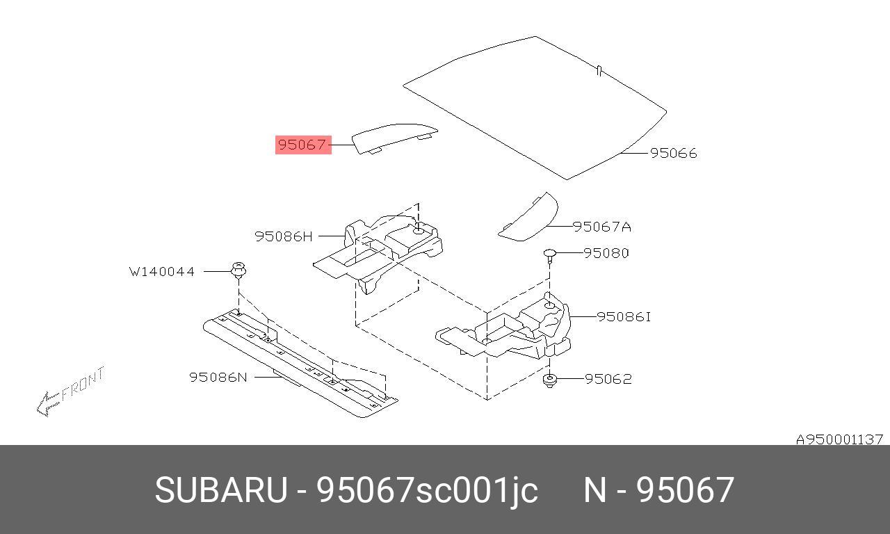 95067SC001JC SUBARU КОВРИК АВТОМОБИЛЬНЫЙ РЕЗИНОВЫЙ
