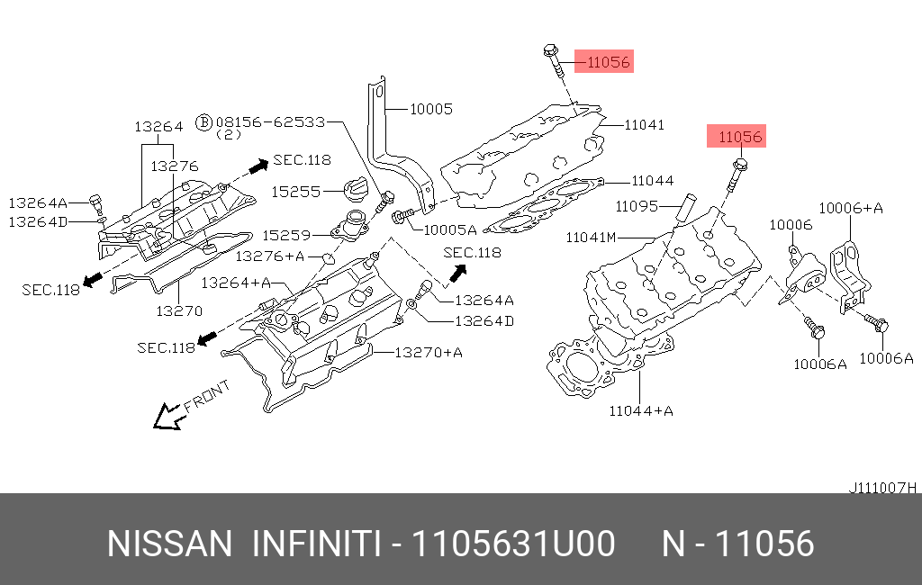 1105631U00 NISSAN болт