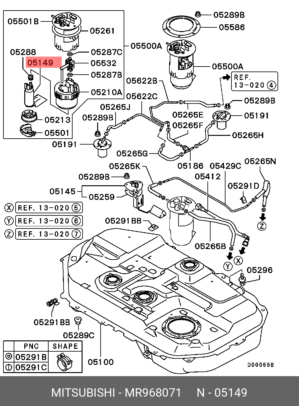 MR968071 MITSUBISHI PUMP,FUEL TANK