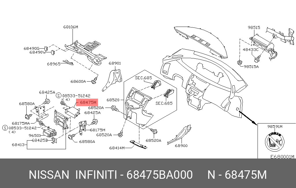 68475BA000 NISSAN -