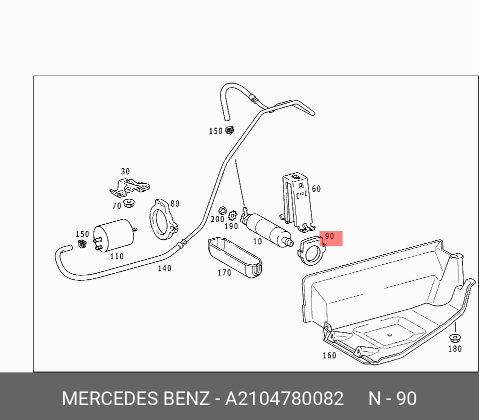 2104780082 MERCEDES-BENZ КОЛЬЦО КРЕПЛЕНИЯ НАСОСА ТОПЛИВНОГО