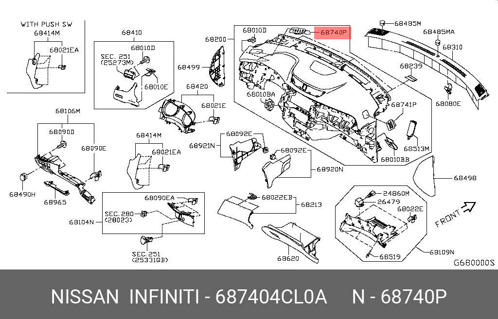 687404CL0A NISSAN ДЕФЛЕКТОР ВОЗДУШНЫЙ