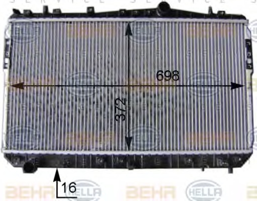 8MK376762691 HELLA Радиатор, охлаждение двигателя