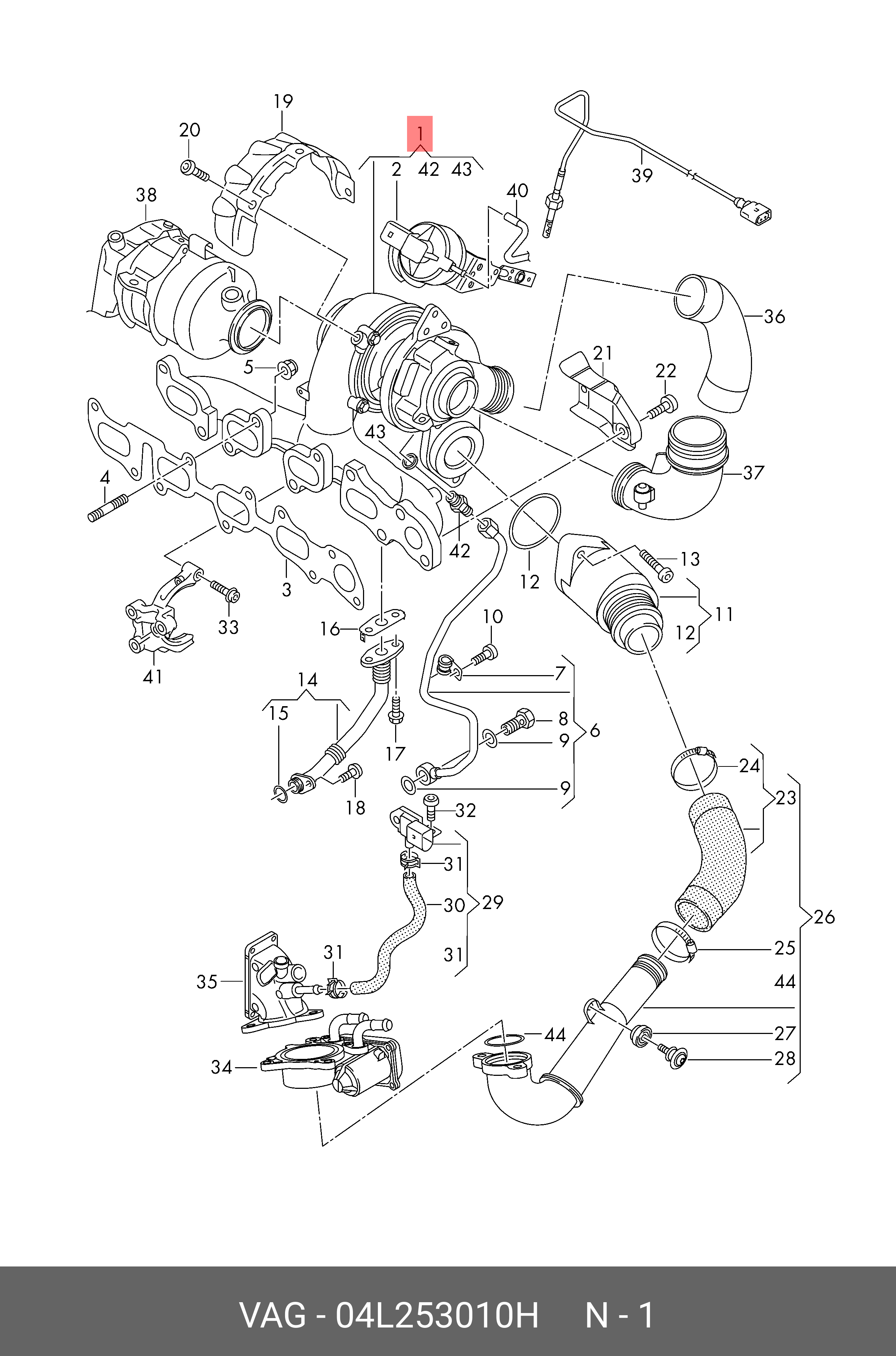 04L253010H VAG Выпускной коллектор