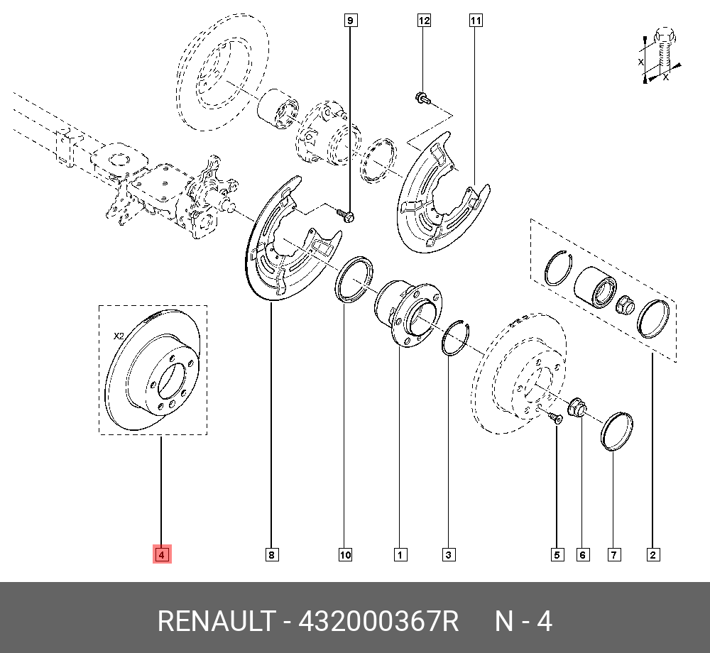 432000367R RENAULT Тормозной диск