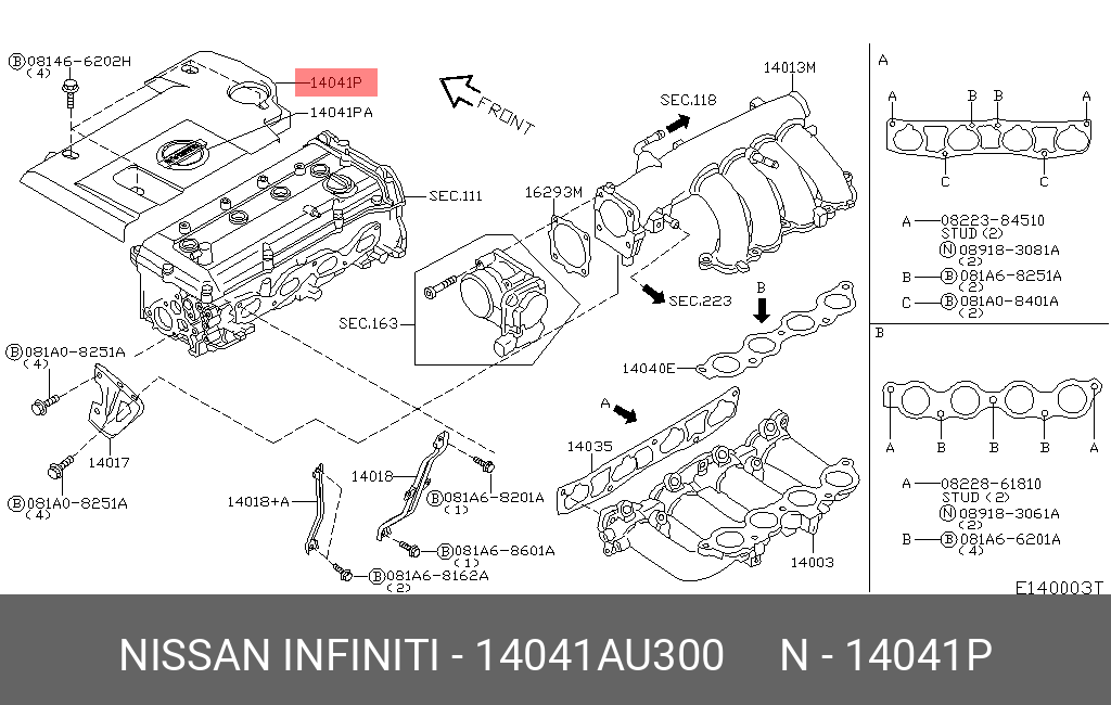 14041AU300 NISSAN ЗАЩИТА ДЕКОРАТИВНАЯ ДВС