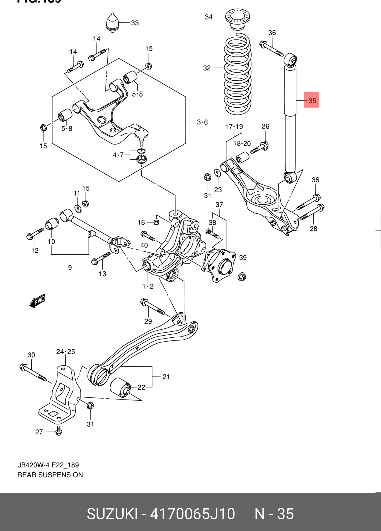 4170065J10 SUZUKI Амортизатор