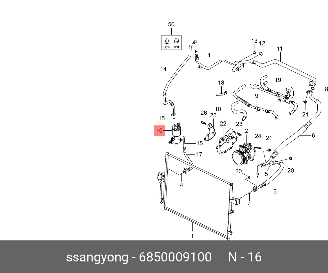 6850009100 SSANG YONG RECEIVER DRIER & BRKT ASSY