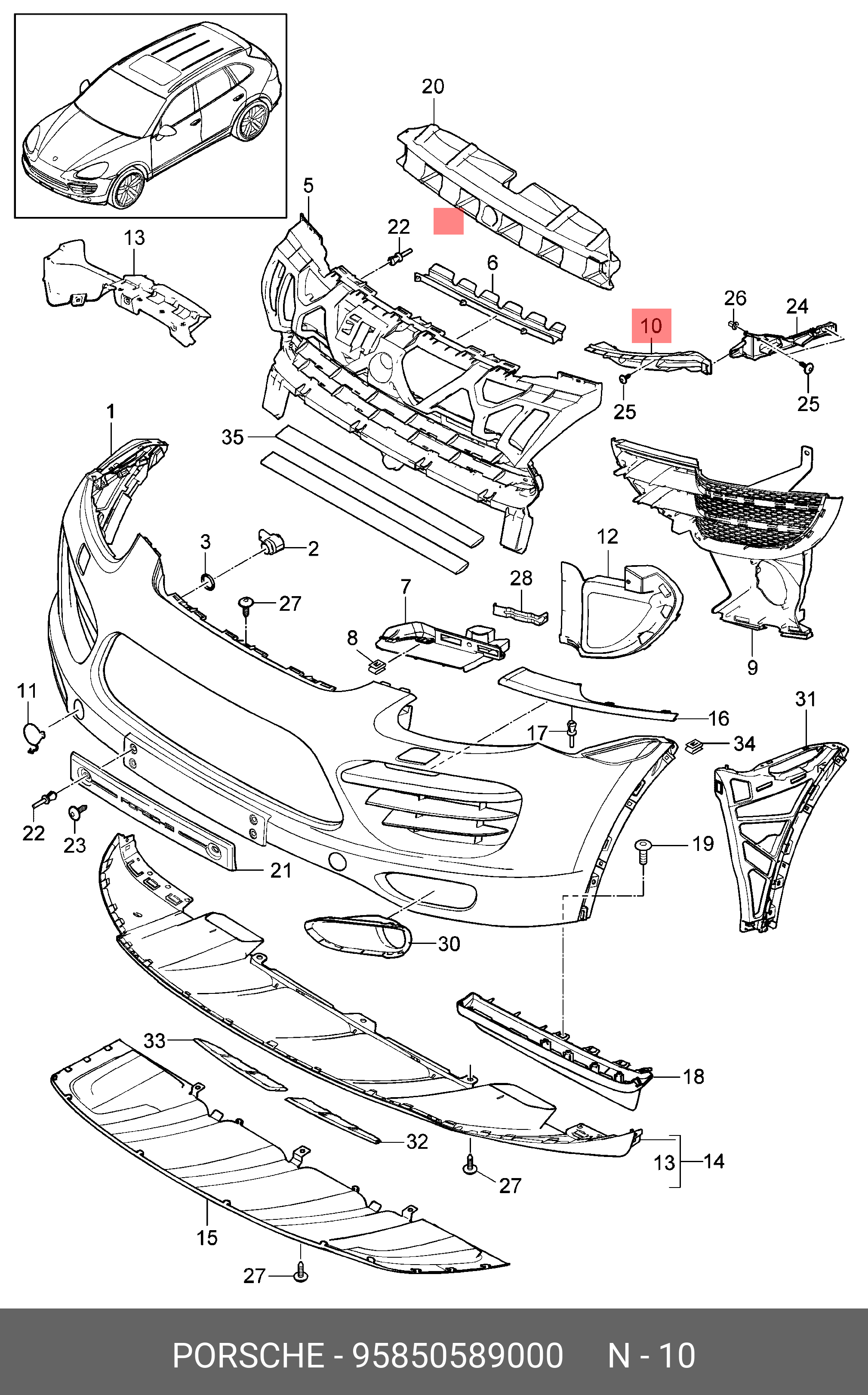 95850589000 PORSCHE ДЕРЖАТЕЛЬ