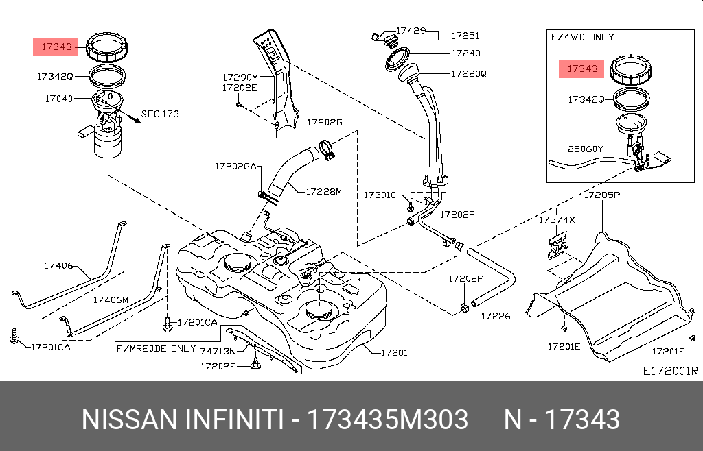 173435M303 NISSAN ШАЙБА МЕТАЛЛИЧЕСКАЯ