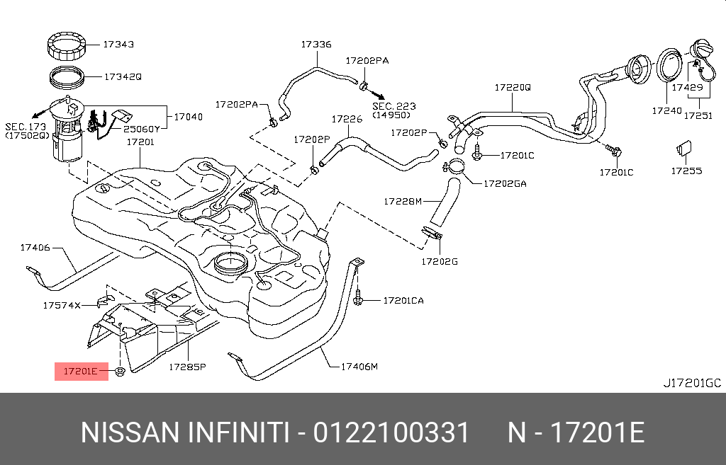0122100331 NISSAN ГАЙКА