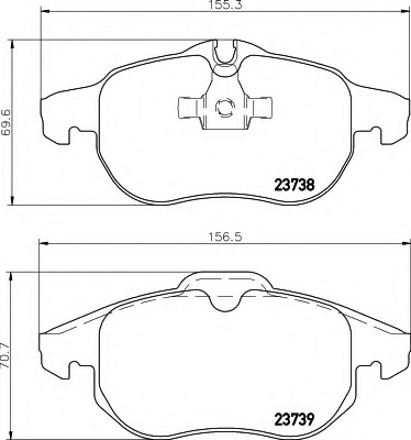 8DB355009311 HELLA Комп. дисковых торм. колодок
