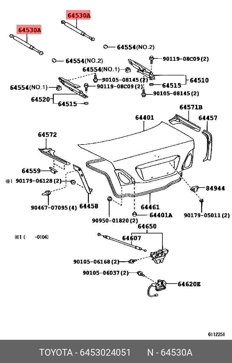 6453024051 TOYOTA АМОРТИЗАТОР БАГАЖНИКА