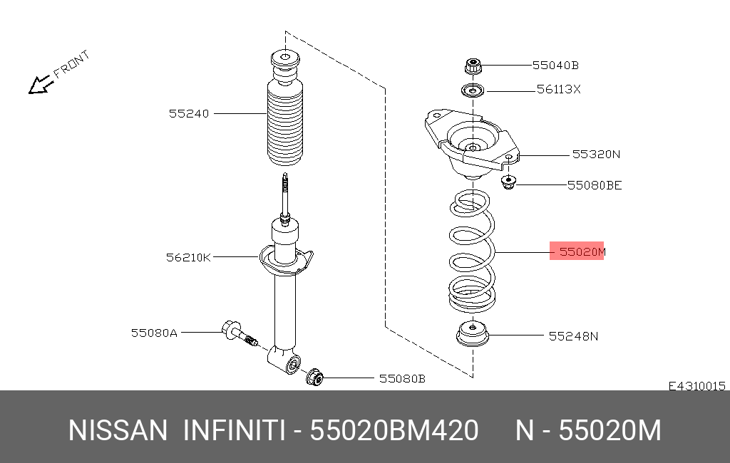55020BM420 NISSAN Пружина ходовой части