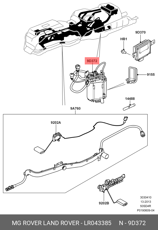 LR043385 LAND ROVER SENDER AND PUMP