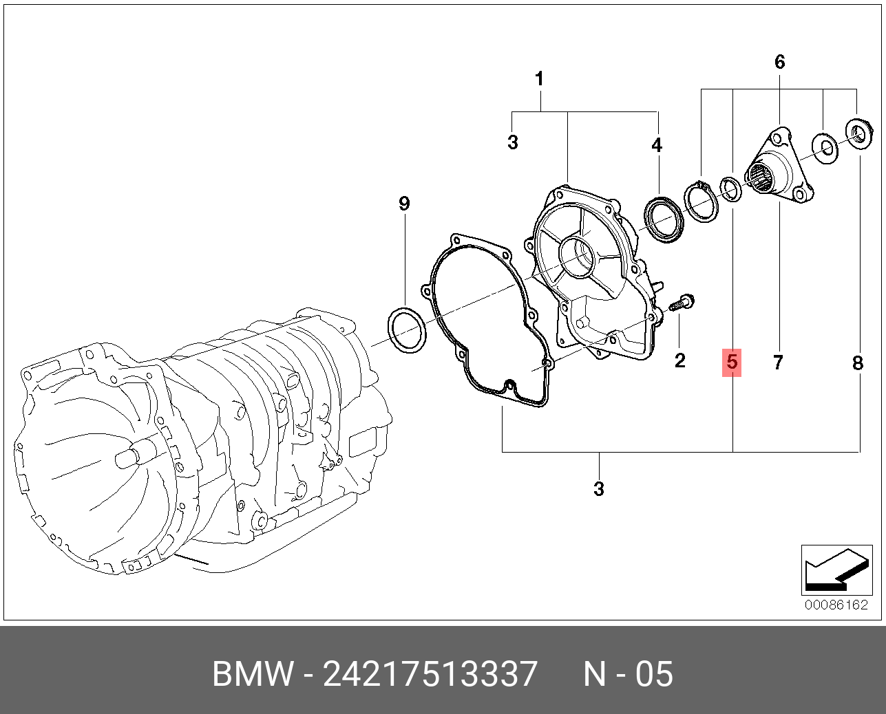 24217513337 BMW Ремкомплект гайки фланца выходного вала