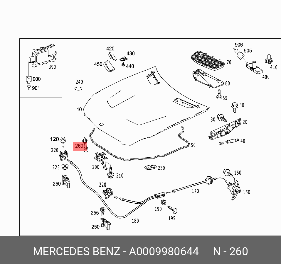 0009980644 MERCEDES-BENZ УПОР КАПОТА
