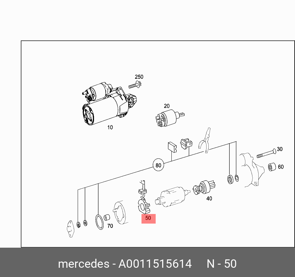 A0011515614 MERCEDES-BENZ ЩЕТКИ СТАРТЕРА
