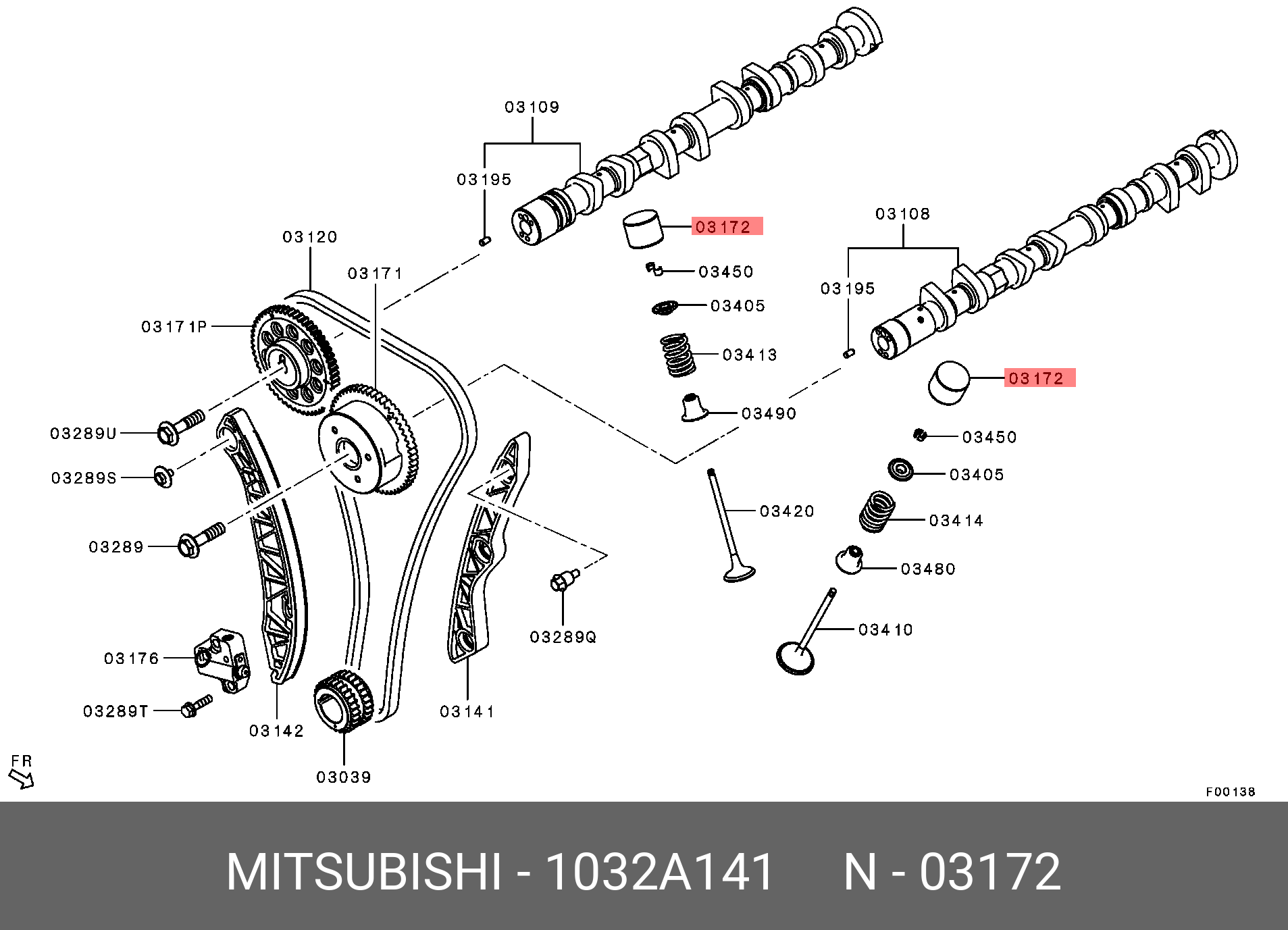 1032A141 MITSUBISHI Толкатель клапана
