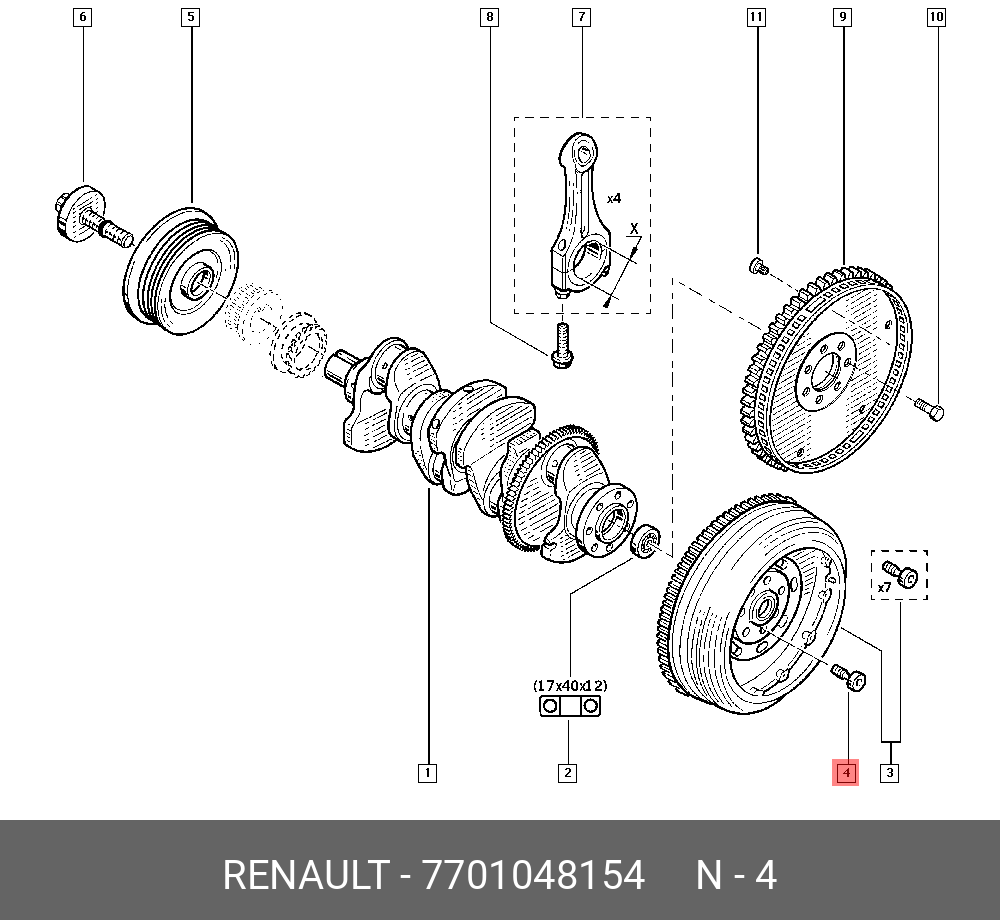 7701048154 RENAULT БОЛТ М10