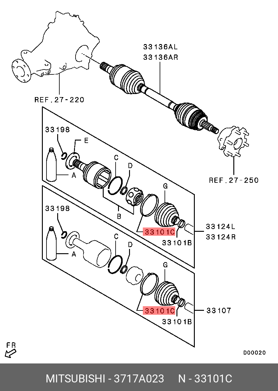 3717A023 MITSUBISHI BAND,RR AXLE DRIVE SHAFT