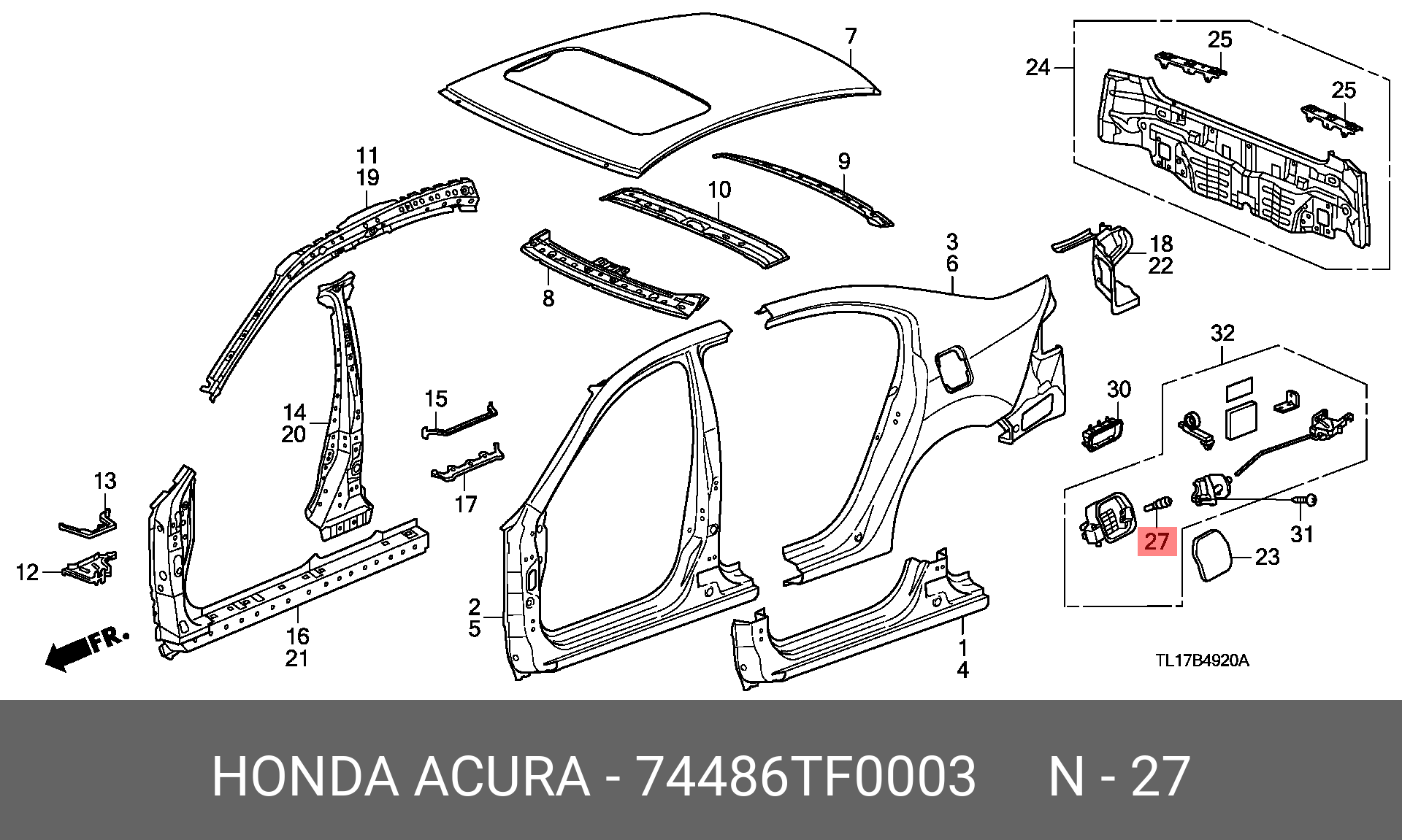 74486TF0003 HONDA Деталь