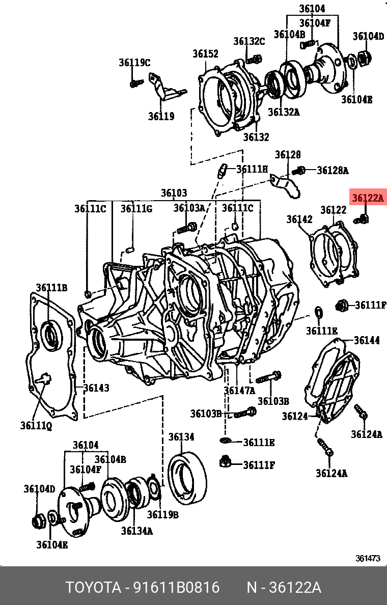91611B0816 TOYOTA БОЛТ С ШЕСТИГРАННОЙ ГОЛОВКОЙ