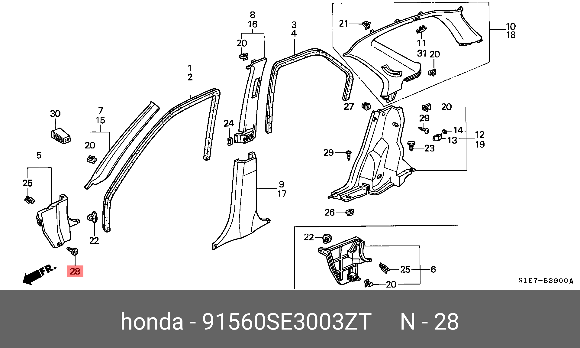 91560SE3003ZT HONDA 