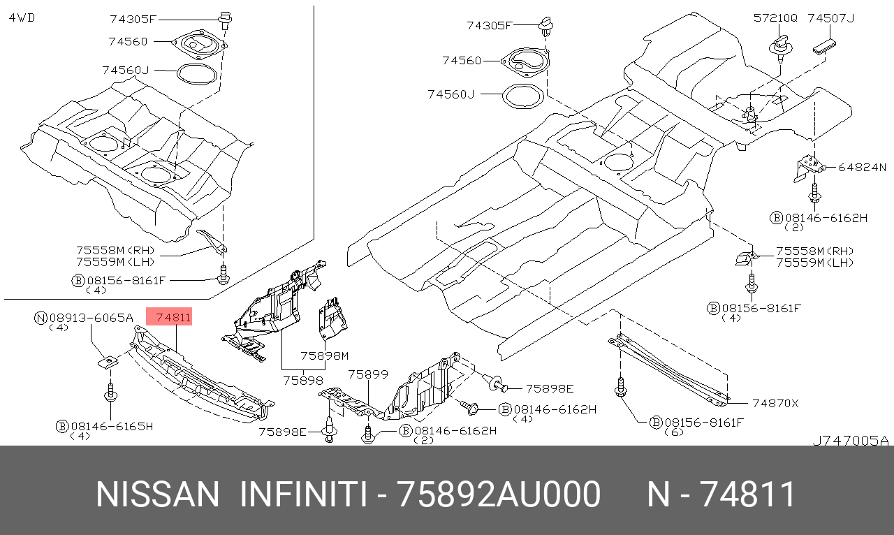 75892AU000 NISSAN ЗАЩИТА ДВИГАТЕЛЯ