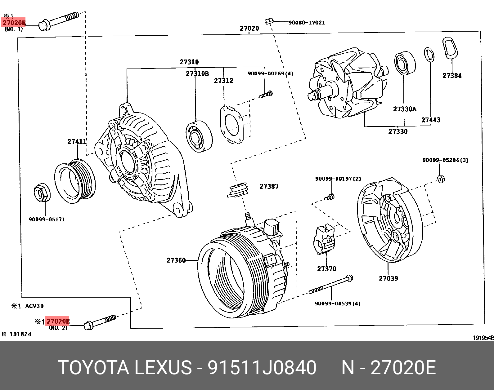 91511J0840 TOYOTA БОЛТ С ШЕСТИГРАННОЙ ГОЛОВКОЙ