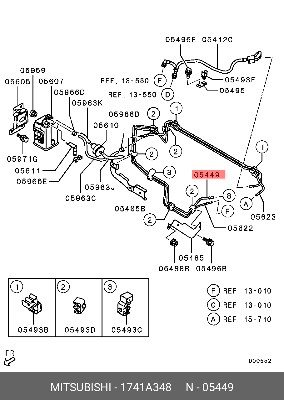 1741A348 MITSUBISHI Фильтр топливный