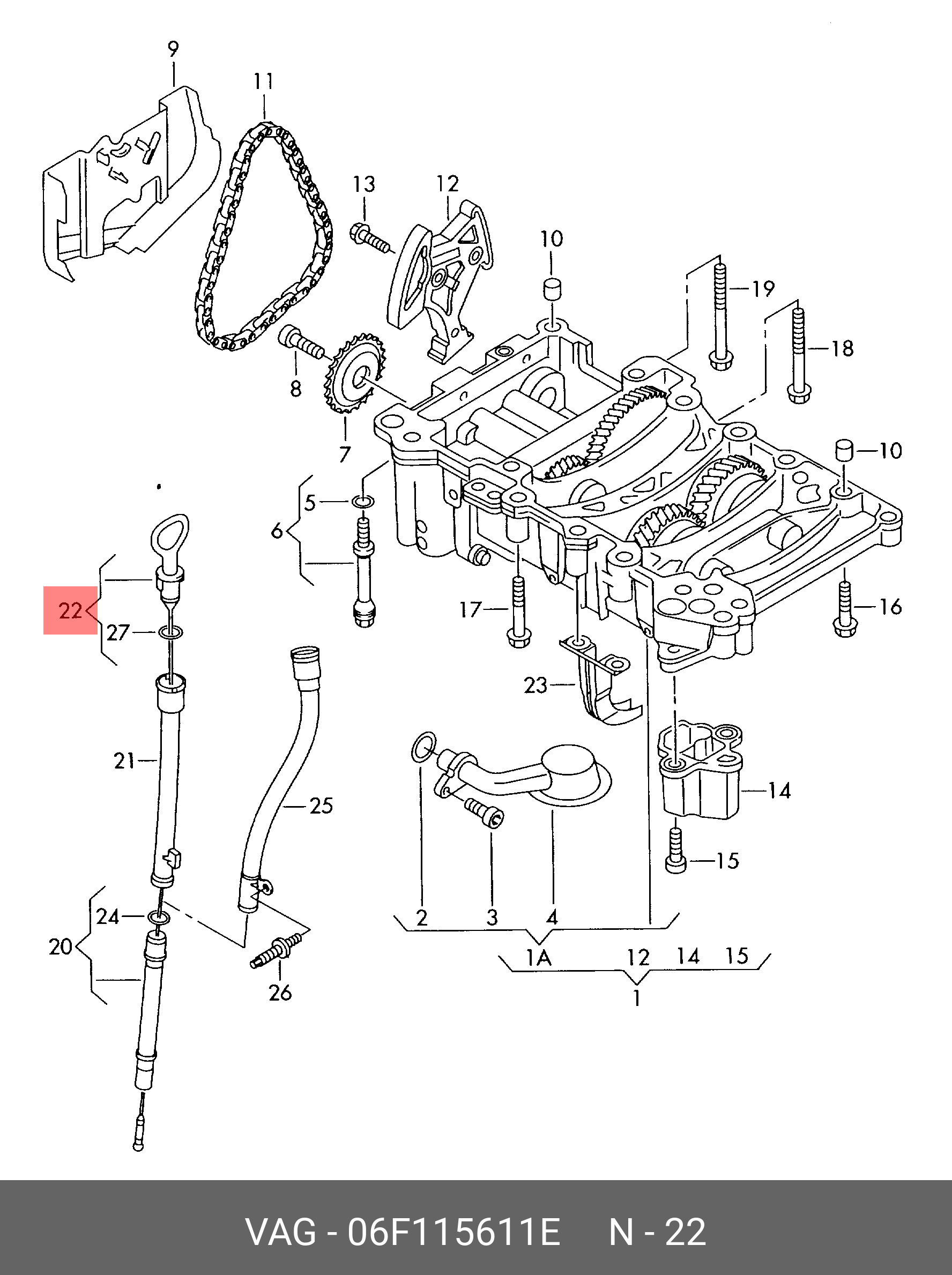 06F115611E VAG Щуп измерения уровня масла