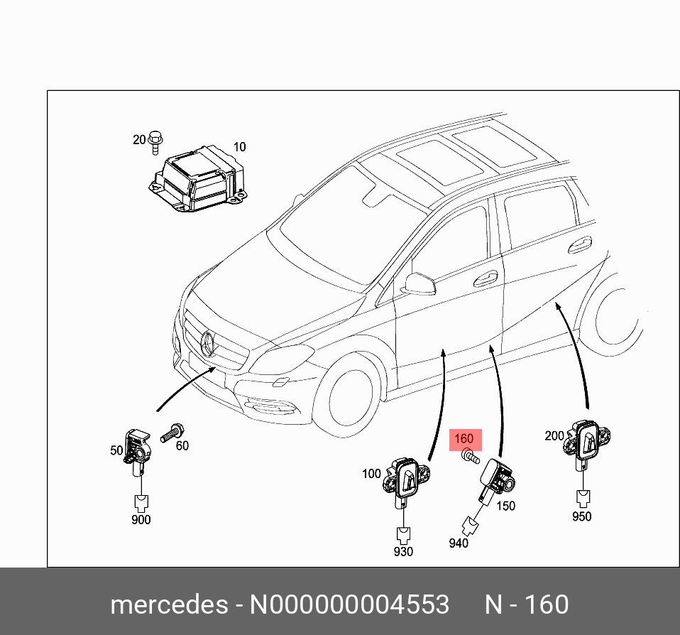 000000004553 MERCEDES-BENZ Болт крепежный MB /с голокой Torx /M6x20mm