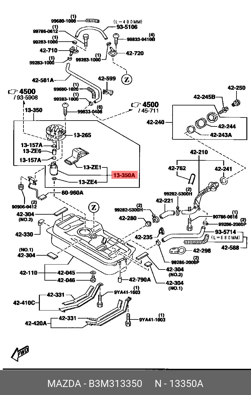 B3M313350 MAZDA ｻﾌﾞ ﾌｭｰｴﾙ ﾎﾟﾝﾌﾟ