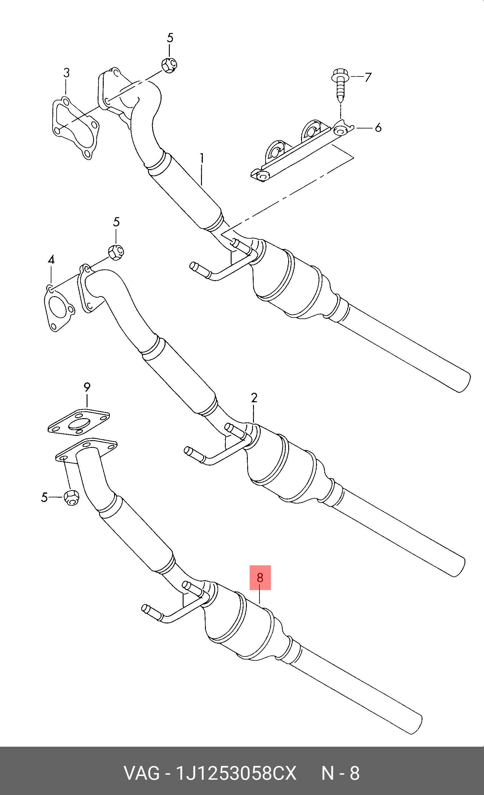 1J1253058CX VAG Катализатор