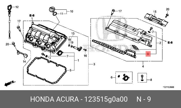 123515G0A00 HONDA УПЛОТНЕНИЕ, ЗАДН. КPЫШКА ГОЛОВКИ
